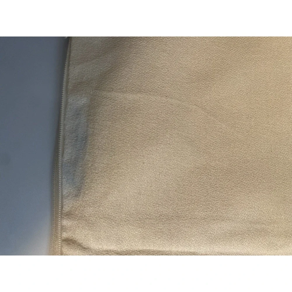 2 (1pr) Crate & Barrel Anatola Ivory Pillow Covers 24 x 16 Inch